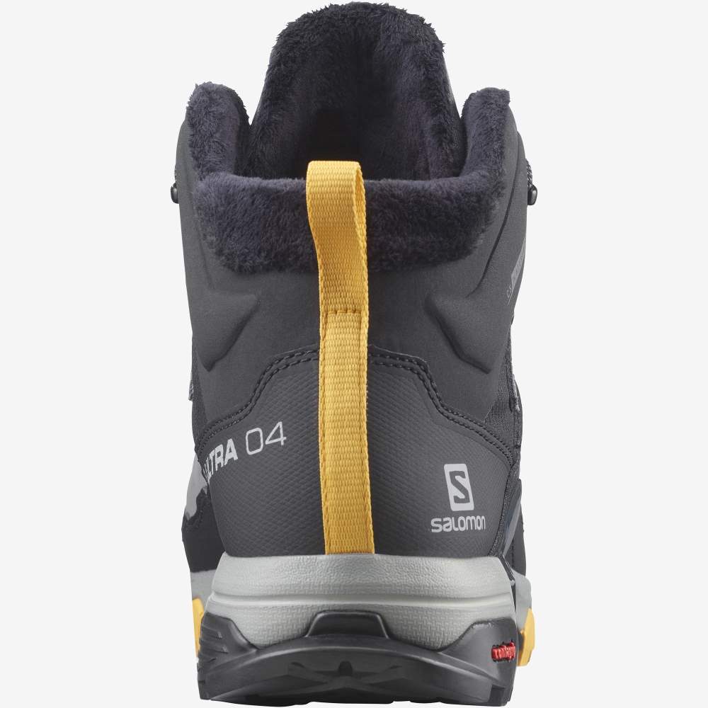 Black Apricot Salomon X Ultra 4 Mid Winter Thinsulate Climasalomon Waterproof Men's Walking Shoes | 329401LNS