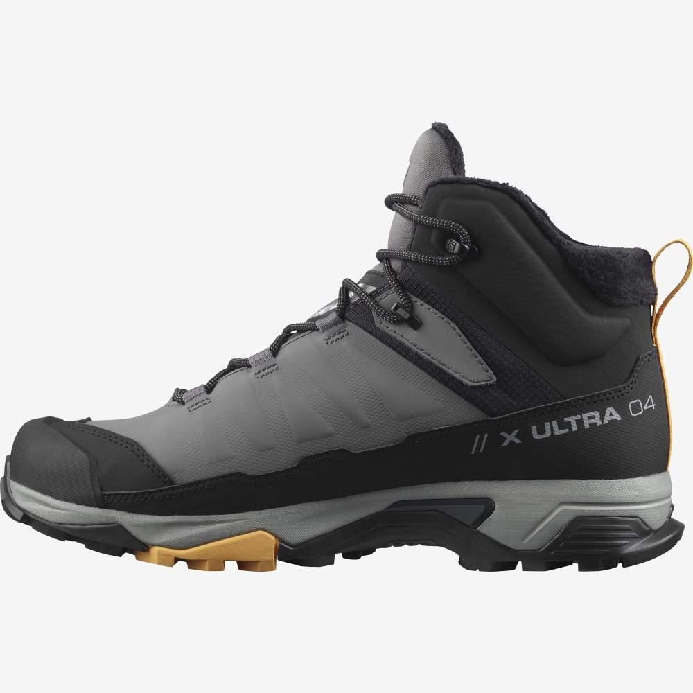 Black Apricot Salomon X Ultra 4 Mid Winter Thinsulate Climasalomon Waterproof Men's Walking Shoes | 329401LNS