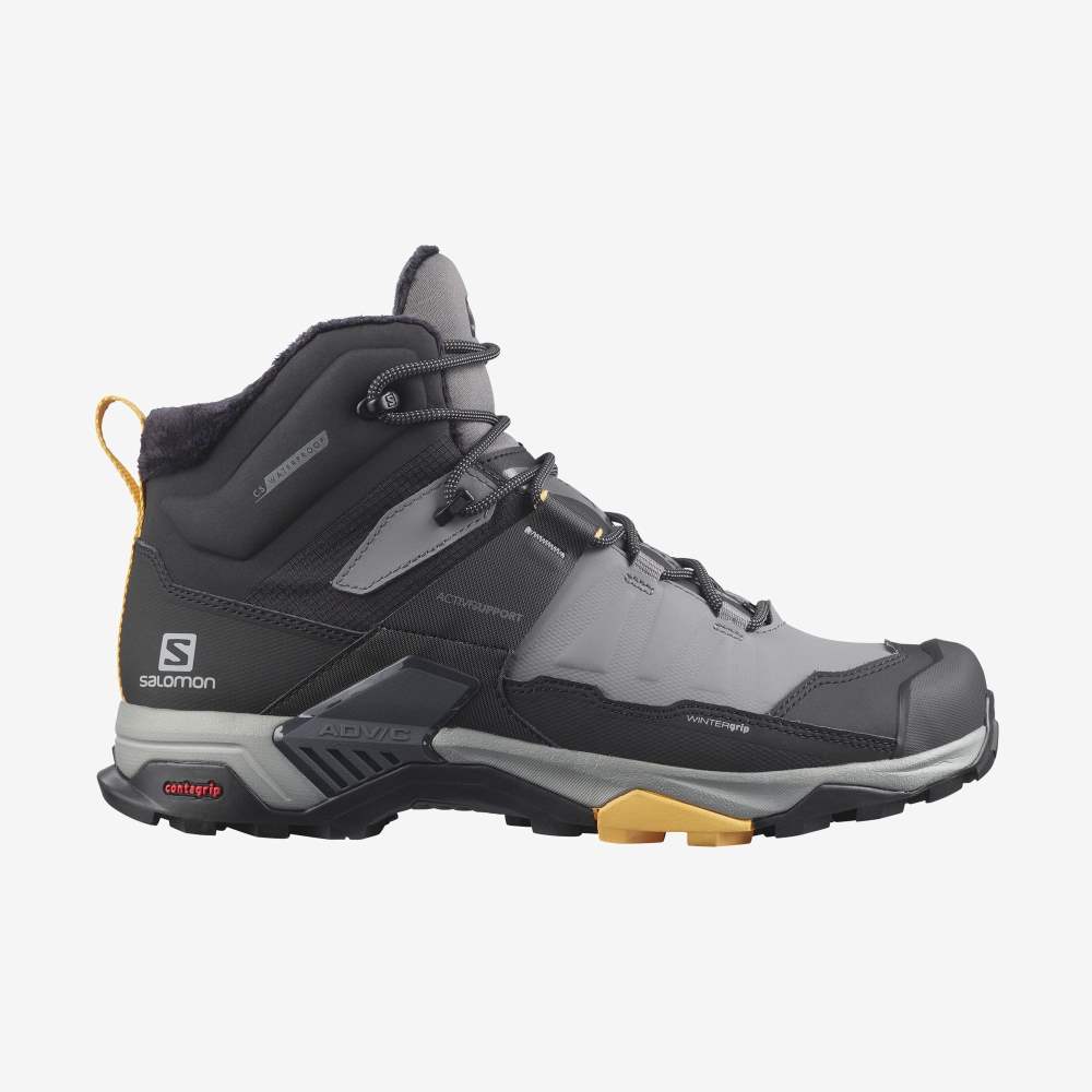 Black Apricot Salomon X Ultra 4 Mid Winter Thinsulate Climasalomon Waterproof Men\'s Walking Shoes | 329401LNS
