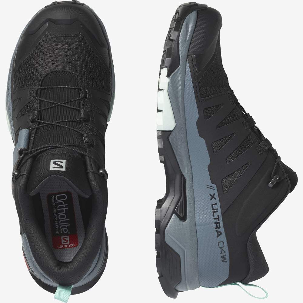 Black Blue Salomon X Ultra 4 Gore-Tex Women's Hiking Shoes | 715094CFO