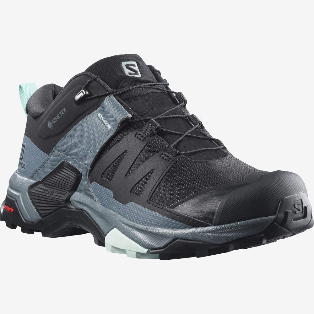 Black Blue Salomon X Ultra 4 Gore-Tex Women's Hiking Shoes | 715094CFO