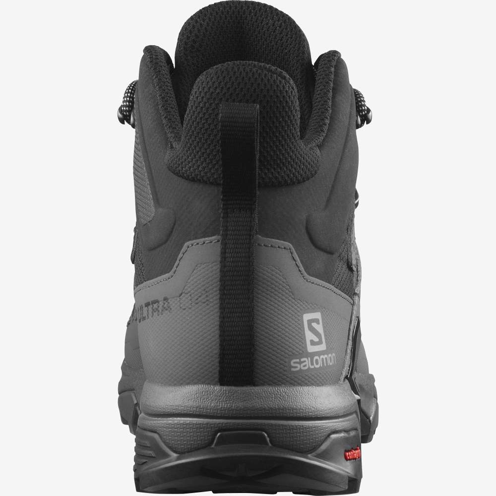 Black Blue Salomon X Ultra 4 Mid Wide Gore-Tex Men's Hiking Shoes | 078165GQC