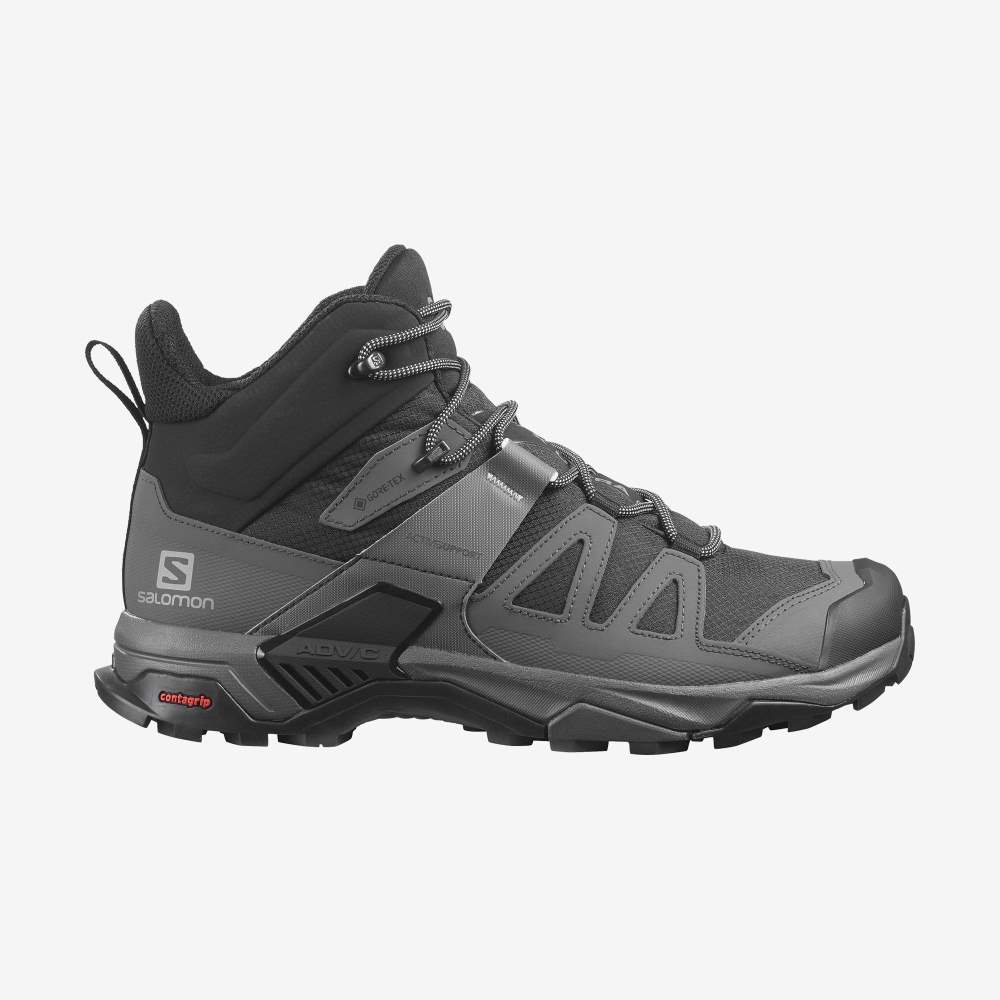 Black Blue Salomon X Ultra 4 Mid Wide Gore-Tex Men\'s Hiking Shoes | 078165GQC