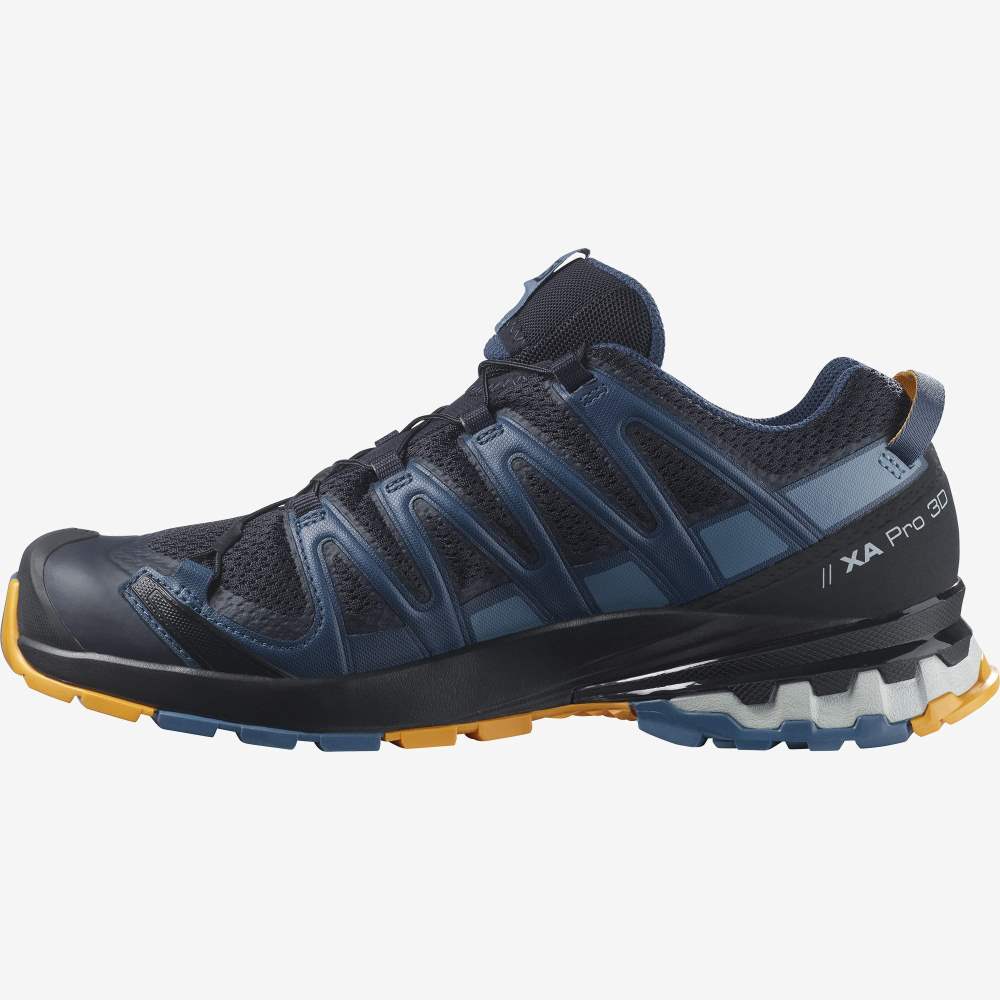 Black Blue Salomon Xa Pro 3d V8 Men's Hiking Shoes | 167904KPA