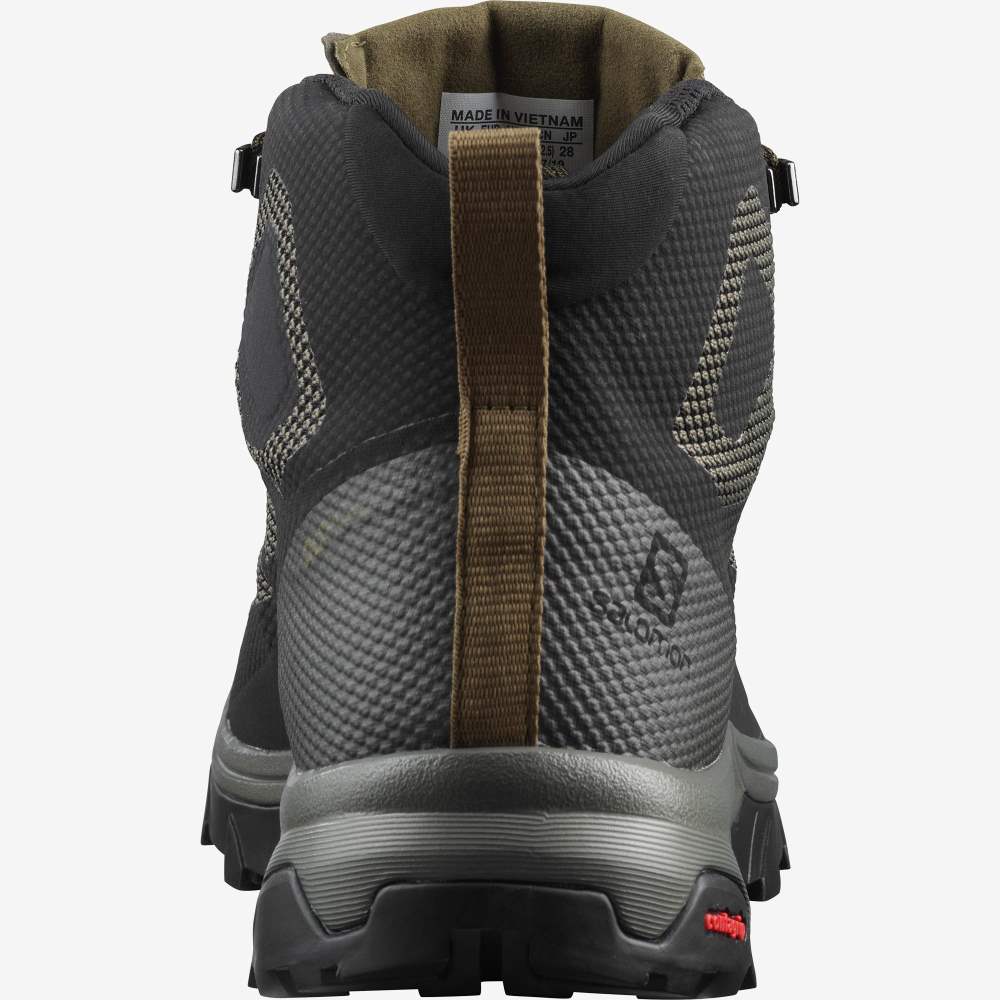 Black Brown Salomon Outline Mid Gore-Tex Men's Hiking Shoes | 901365LTP