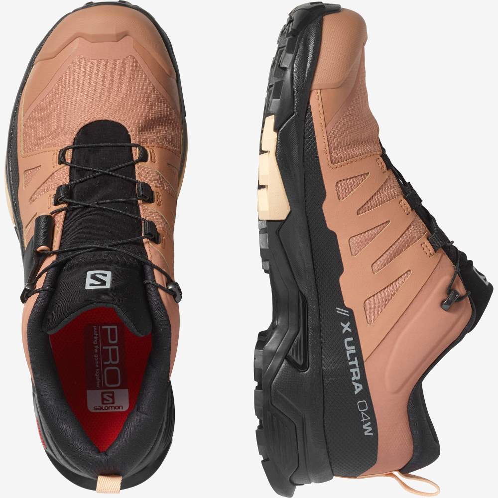 Black Cream Salomon X Ultra 4 Gore-Tex Women's Hiking Shoes | 739412PFU