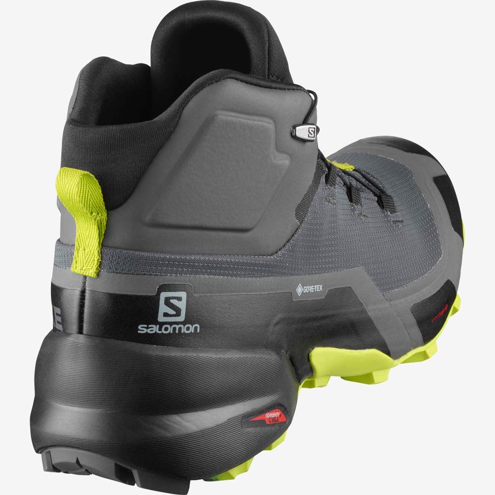 Black Green Salomon Cross Hike Mid Gore-Tex Men's Hiking Shoes | 450276PEM