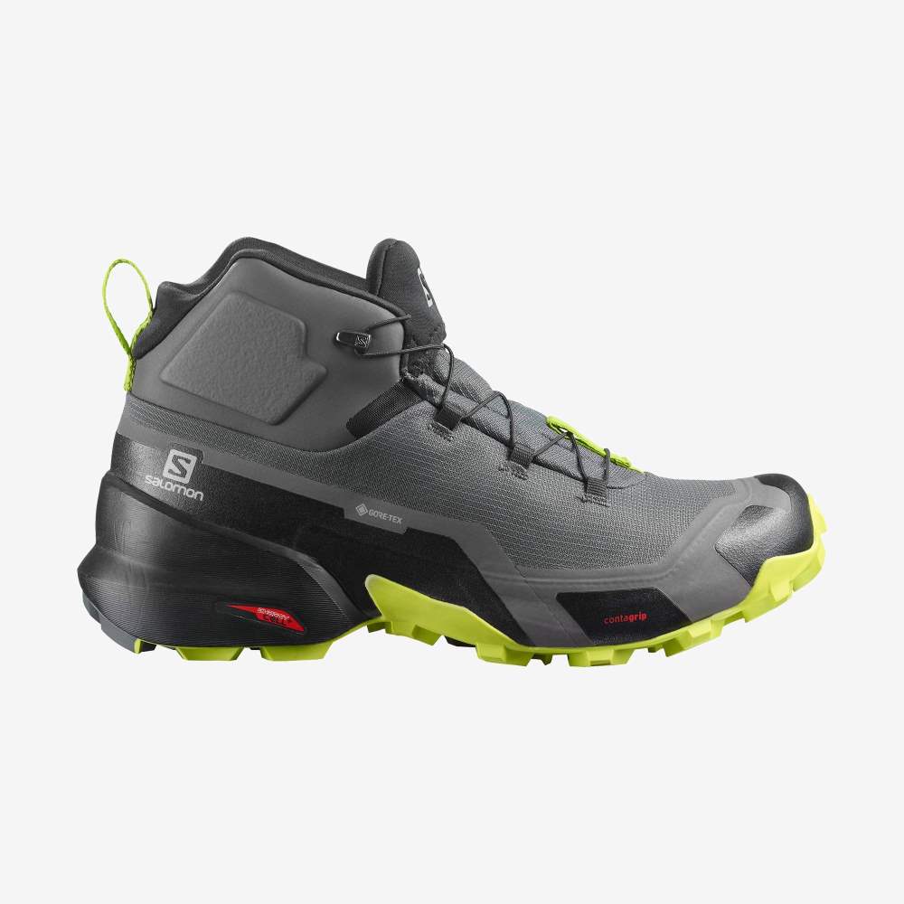 Black Green Salomon Cross Hike Mid Gore-Tex Men\'s Hiking Shoes | 450276PEM