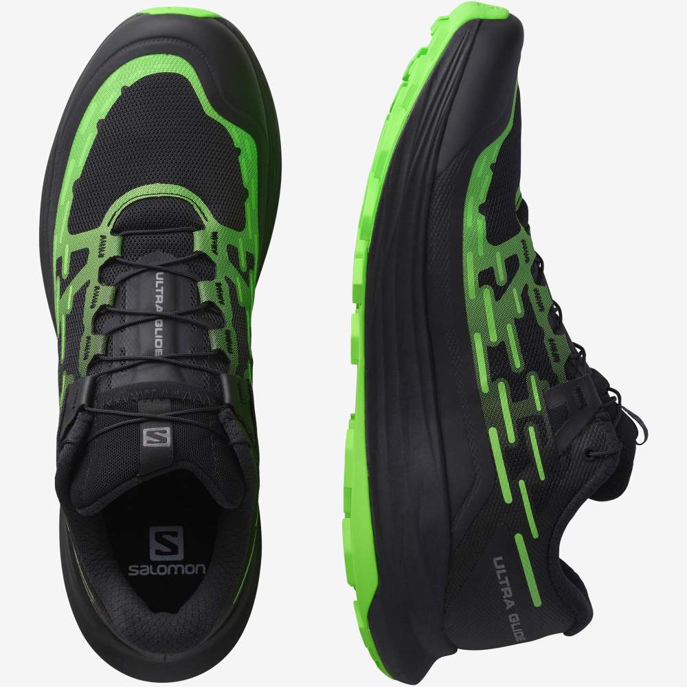 Black Green Salomon Ultra Glide Men's Trail Running Shoes | 016294XEC