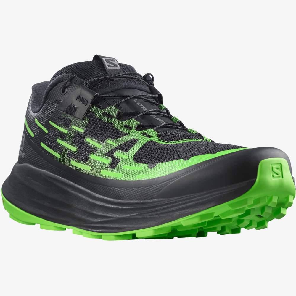 Black Green Salomon Ultra Glide Men's Trail Running Shoes | 016294XEC