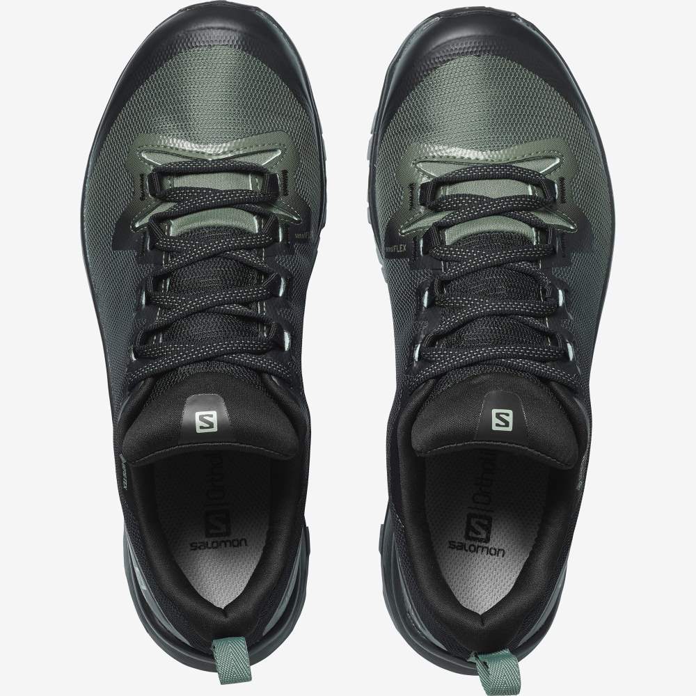 Black Green Salomon Vaya Gore-Tex Women's Hiking Shoes | 765918VKO