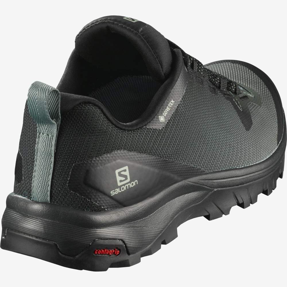 Black Green Salomon Vaya Gore-Tex Women's Hiking Shoes | 765918VKO