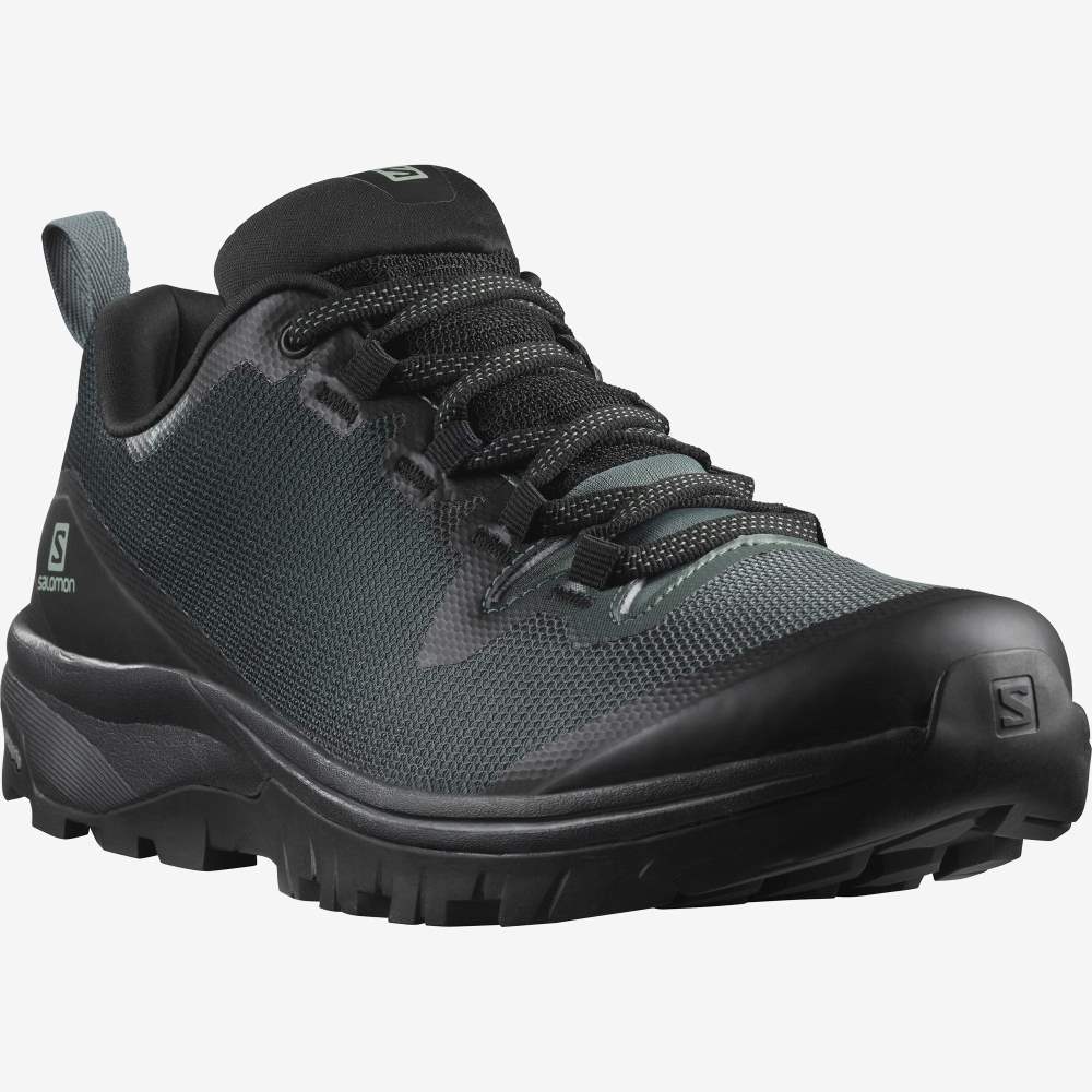 Black Green Salomon Vaya Gore-Tex Women's Hiking Shoes | 765918VKO