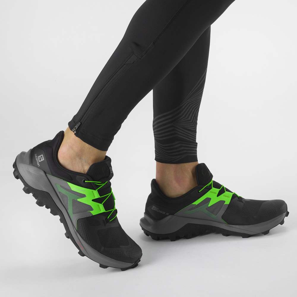 Black Green Salomon Wildcross 2 Men's Trail Running Shoes | 295867HWU