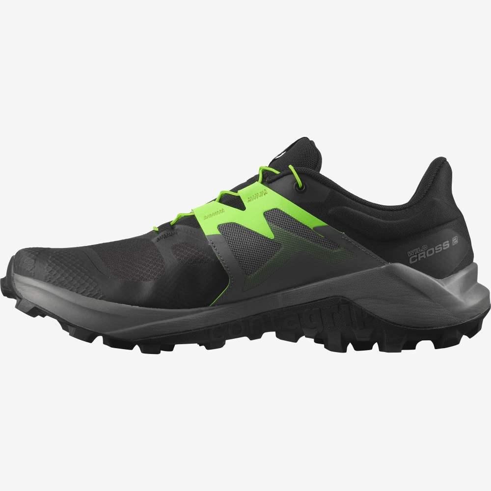 Black Green Salomon Wildcross 2 Men's Trail Running Shoes | 295867HWU