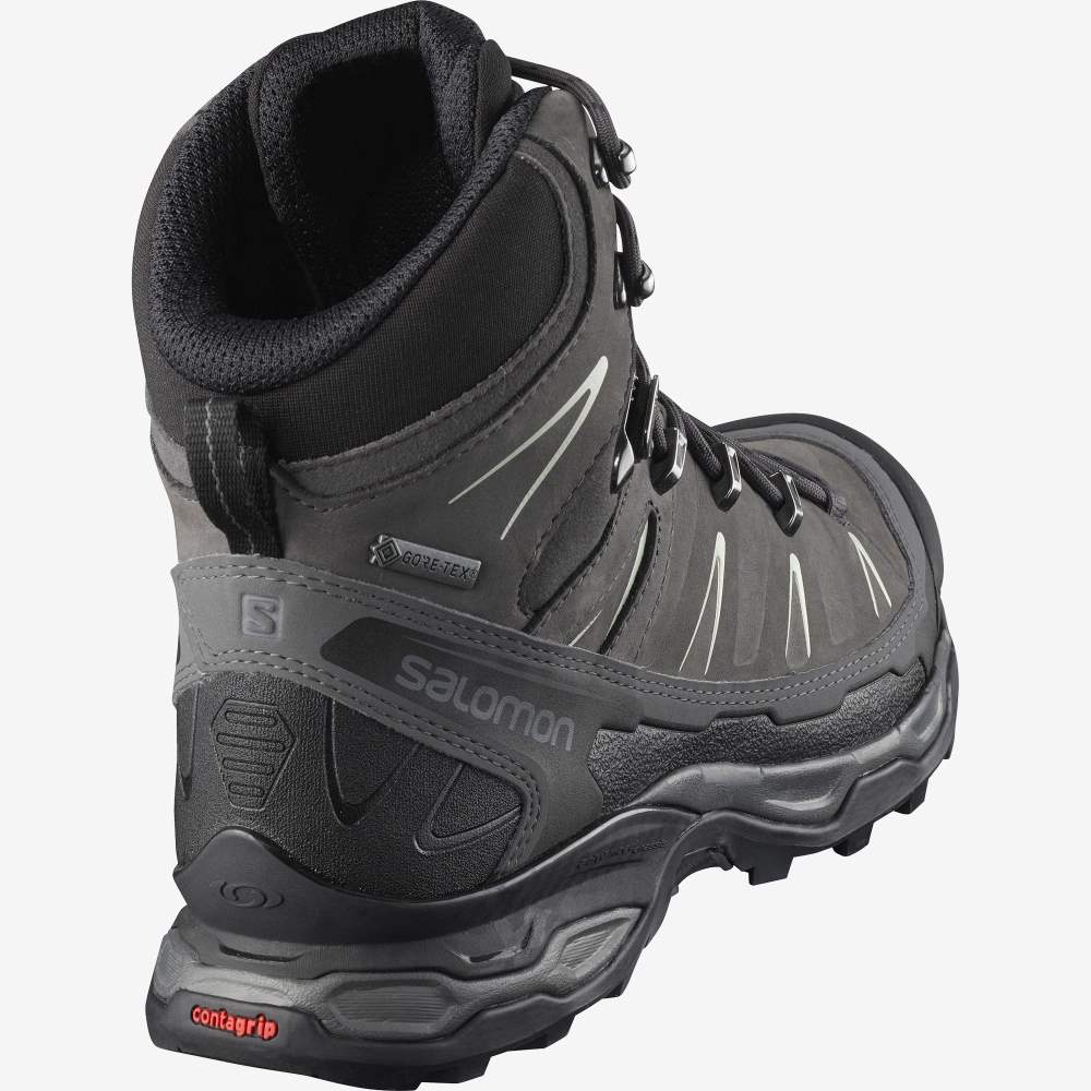 Black Grey Salomon X Ultra Trek Gore-Tex Women's Hiking Shoes | 183045INQ