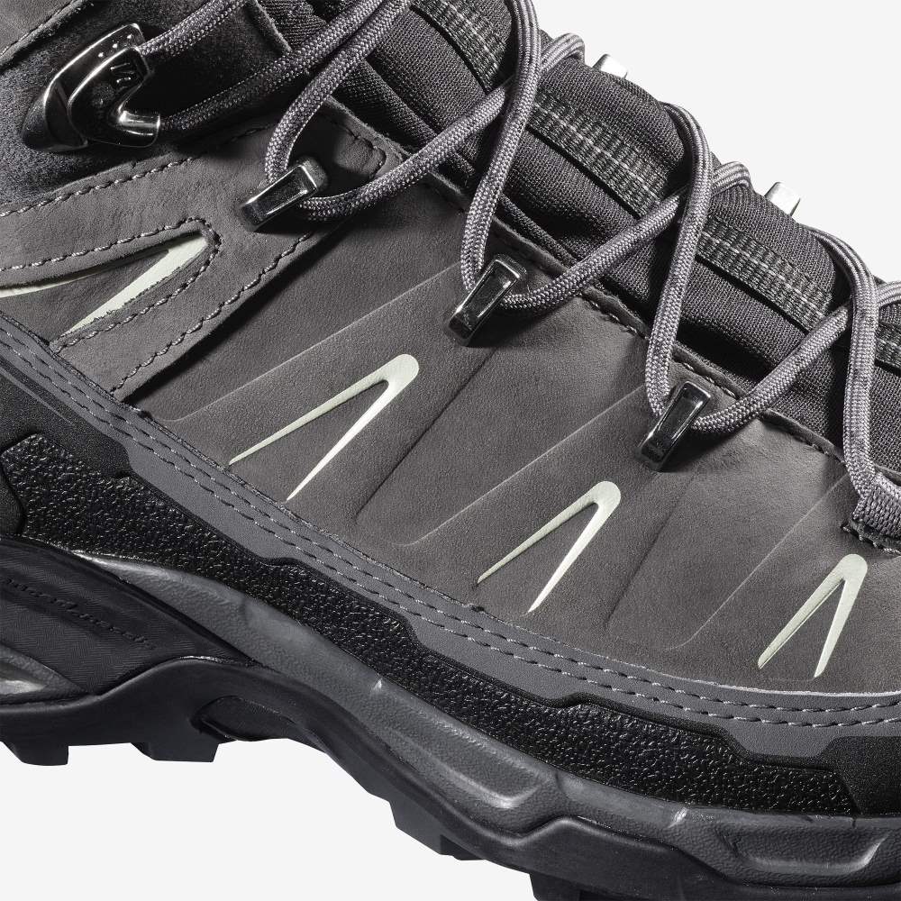 Black Grey Salomon X Ultra Trek Gore-Tex Women's Hiking Shoes | 183045INQ