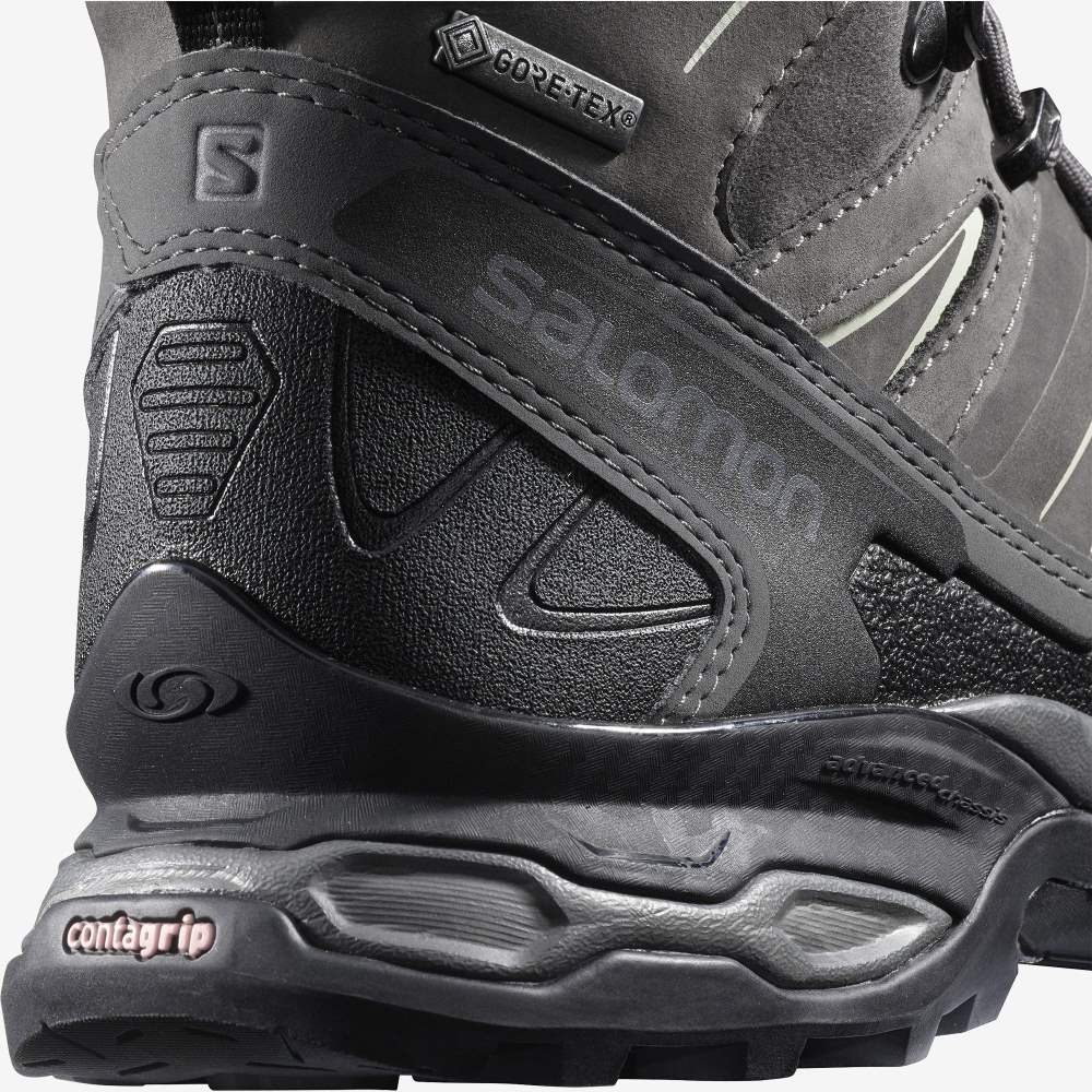 Black Grey Salomon X Ultra Trek Gore-Tex Women's Hiking Shoes | 183045INQ