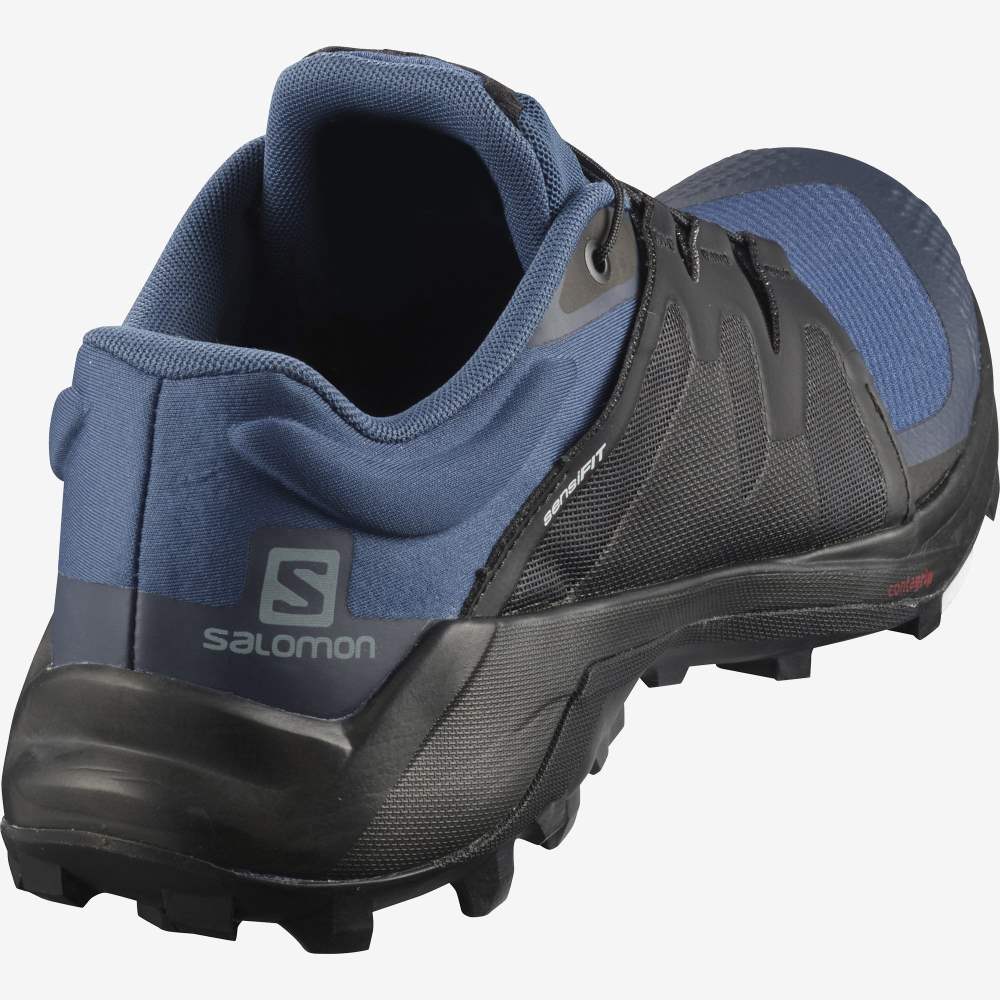 Black Navy Salomon Wildcross Men's Trail Running Shoes | 462987QVI