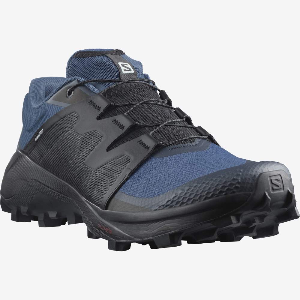 Black Navy Salomon Wildcross Men's Trail Running Shoes | 462987QVI