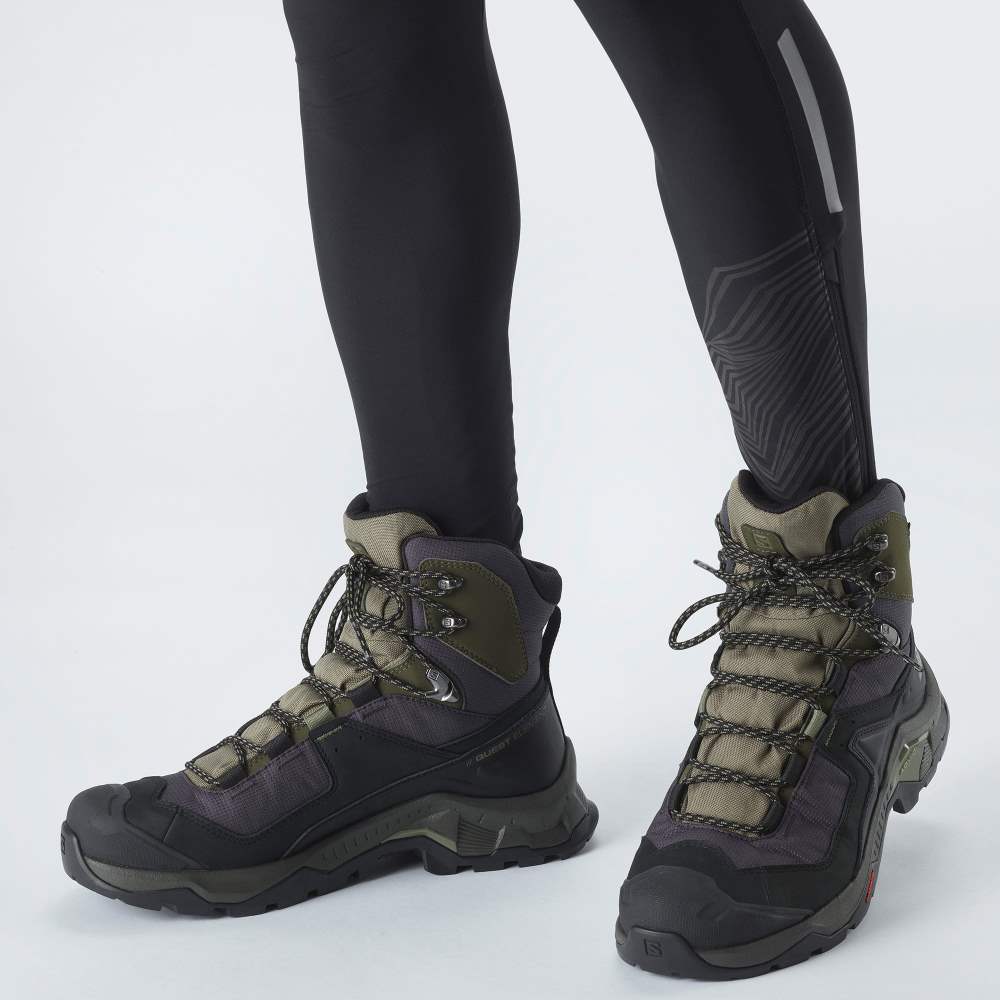 Black Olive Salomon Quest Element Gore-Tex Men's Hiking Shoes | 760241LHC