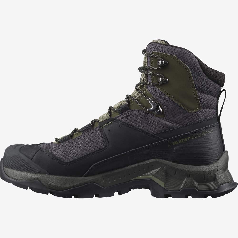 Black Olive Salomon Quest Element Gore-Tex Men's Hiking Shoes | 760241LHC