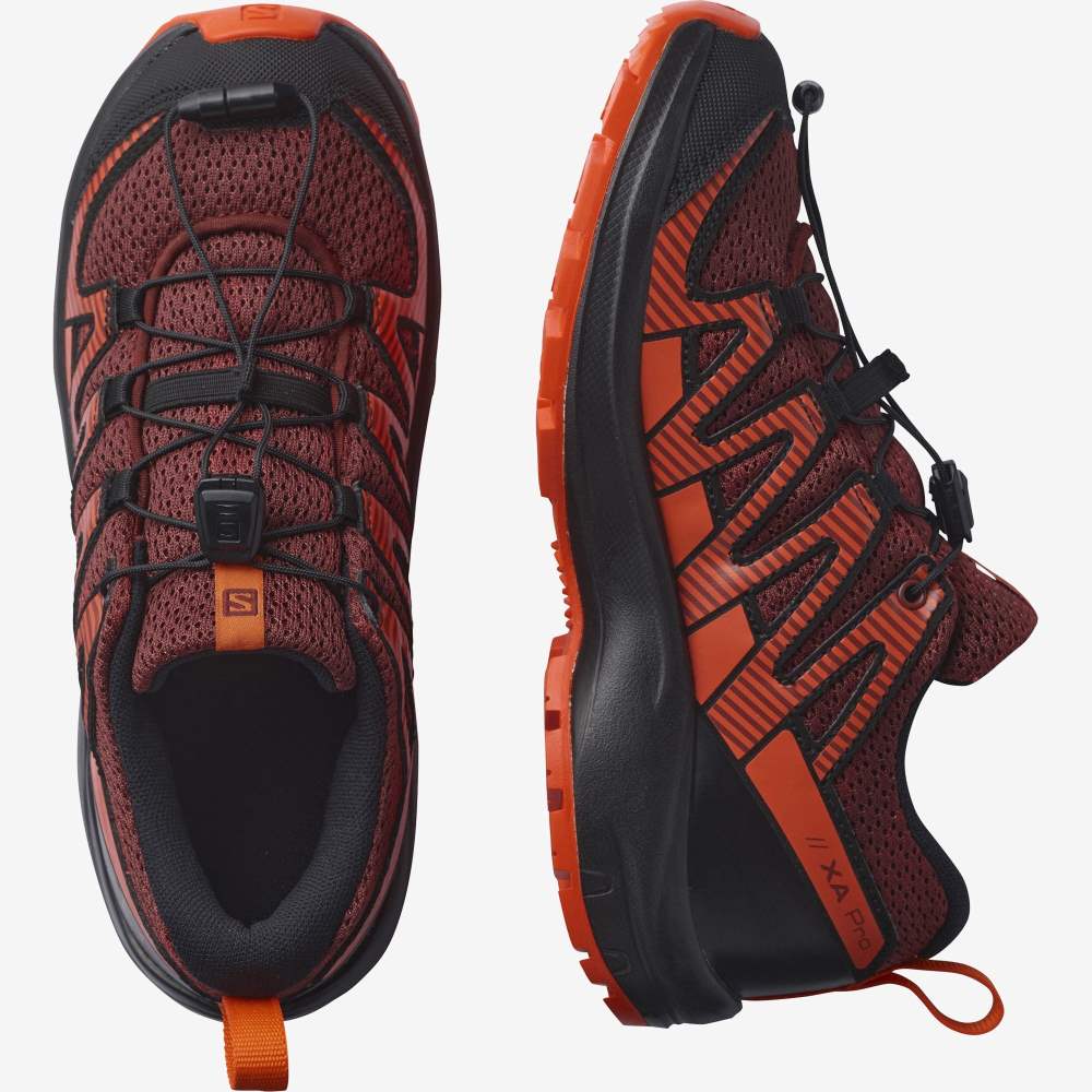 Black Orange Salomon Xa Pro V8 Kids' Hiking Shoes | 174592BQR