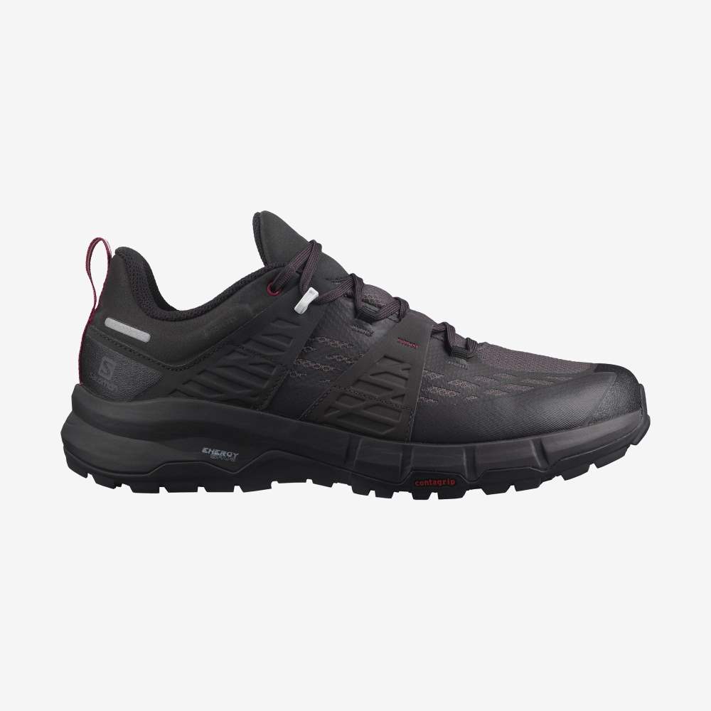 Black Red Salomon Odyssey Gtx Men\'s Hiking Shoes | 416387JDH