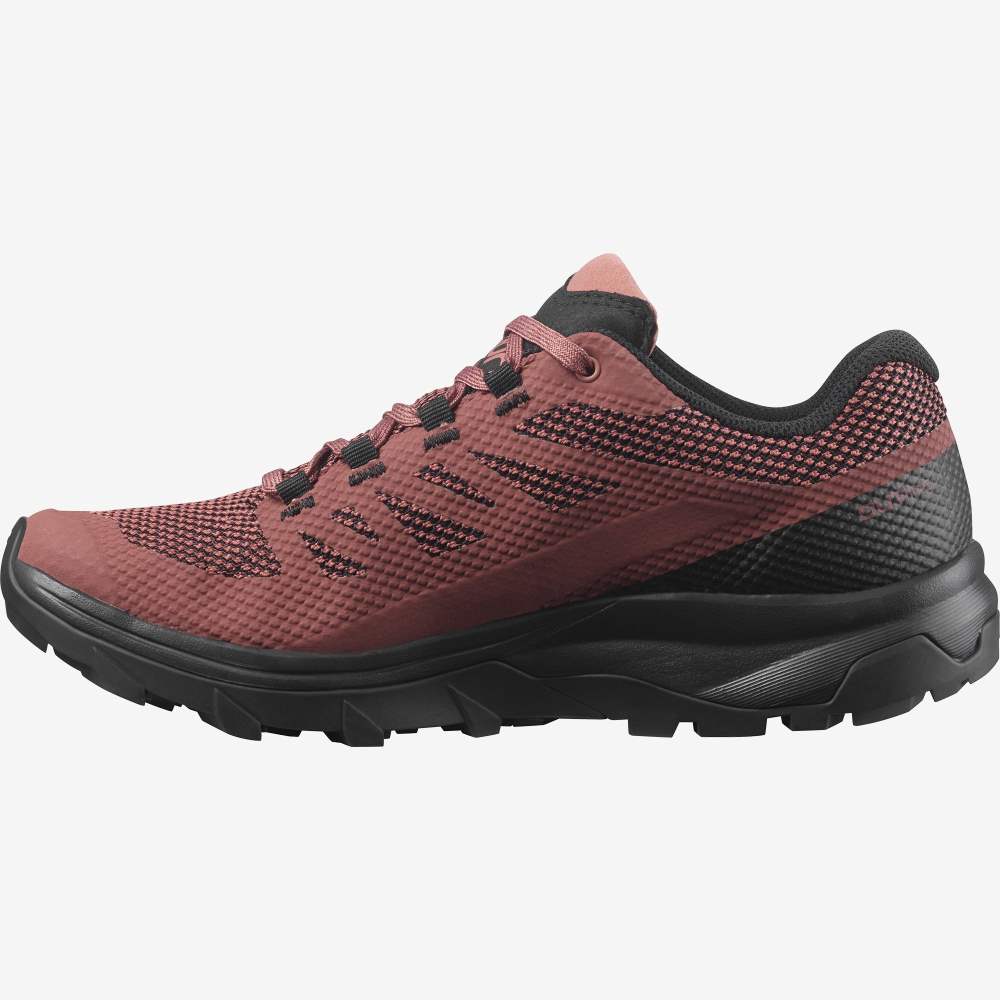 Black Red Salomon Outline Gore-Tex Women's Hiking Shoes | 917045LNZ