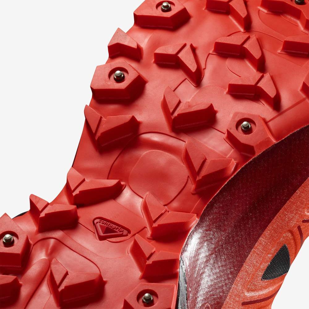Black Red Salomon Spikecross 5 Gore-Tex Women's Trail Running Shoes | 204536RSM