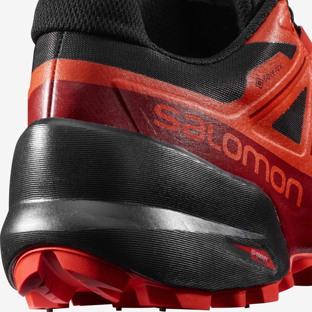 Black Red Salomon Spikecross 5 Gore-Tex Women's Trail Running Shoes | 204536RSM
