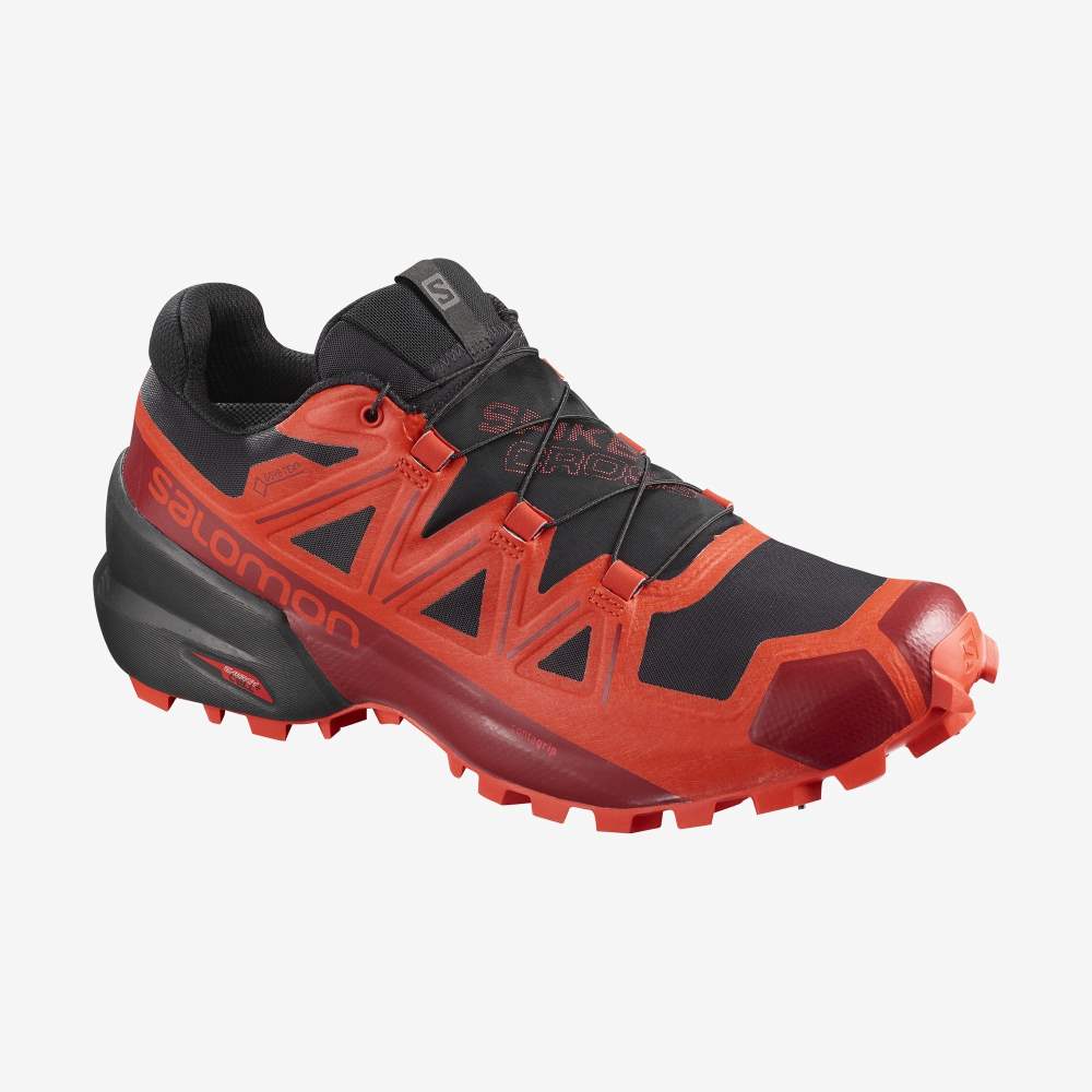 Black Red Salomon Spikecross 5 Gore-Tex Women\'s Trail Running Shoes | 204536RSM