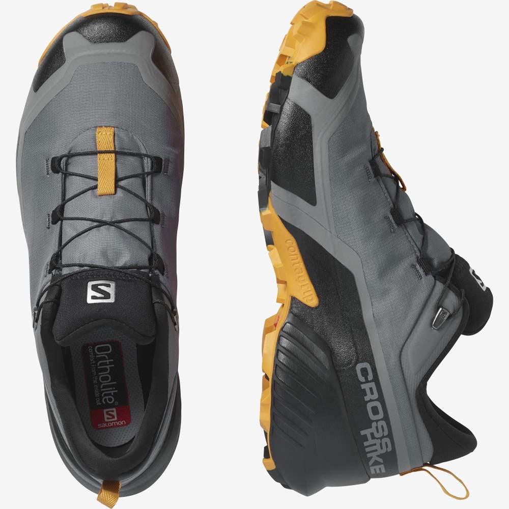Black Salomon Cross Hike Gore-Tex Men's Hiking Shoes | 203547GYE