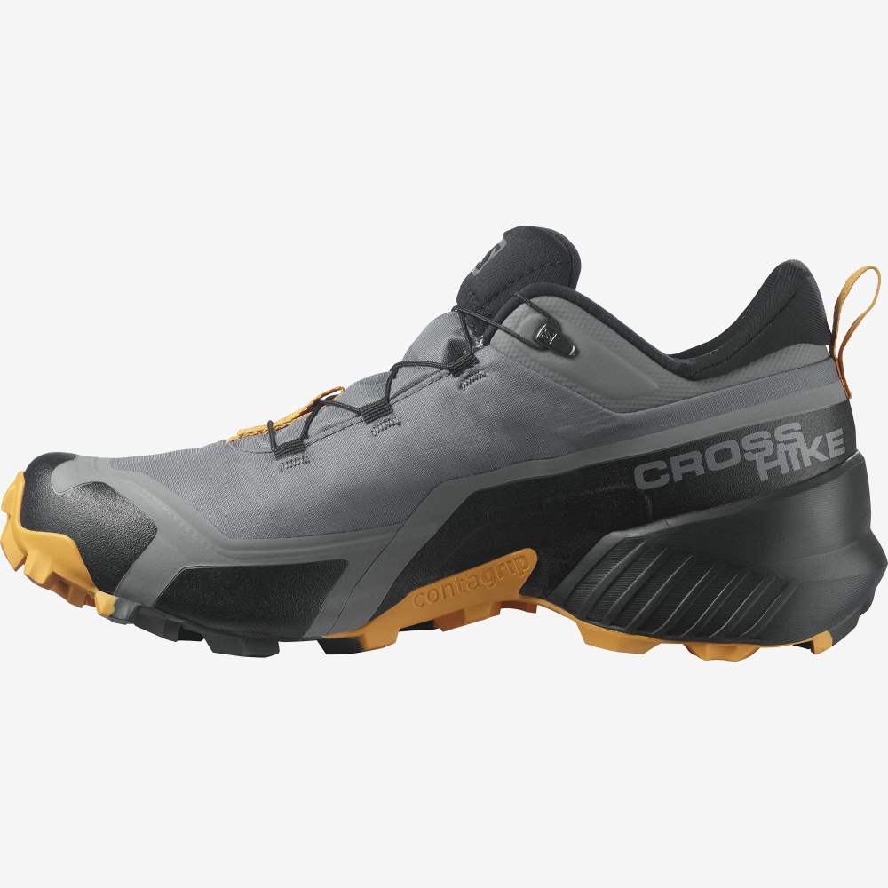 Black Salomon Cross Hike Gore-Tex Men's Hiking Shoes | 203547GYE