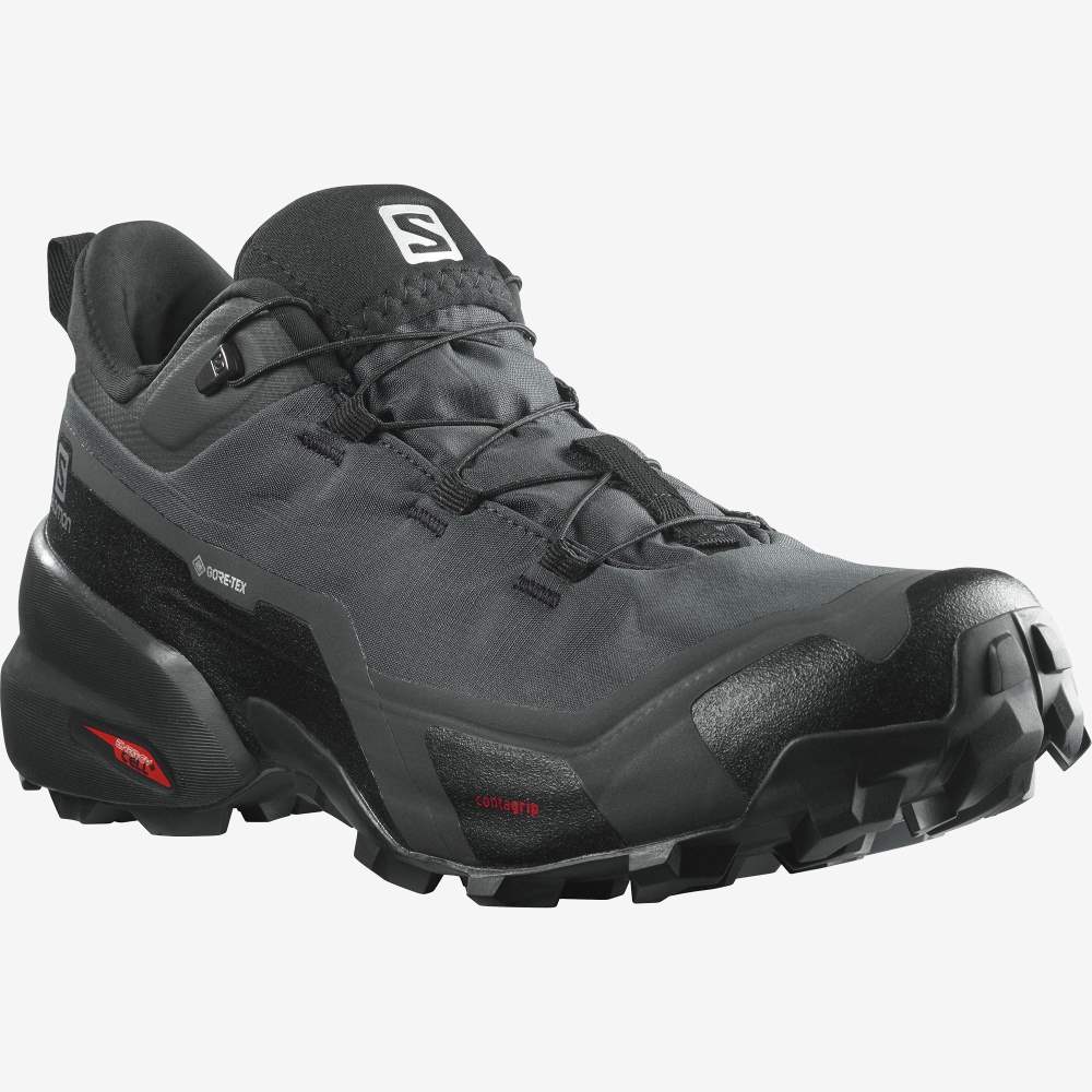 Black Salomon Cross Hike Gore-Tex Men's Hiking Shoes | 976812LFY