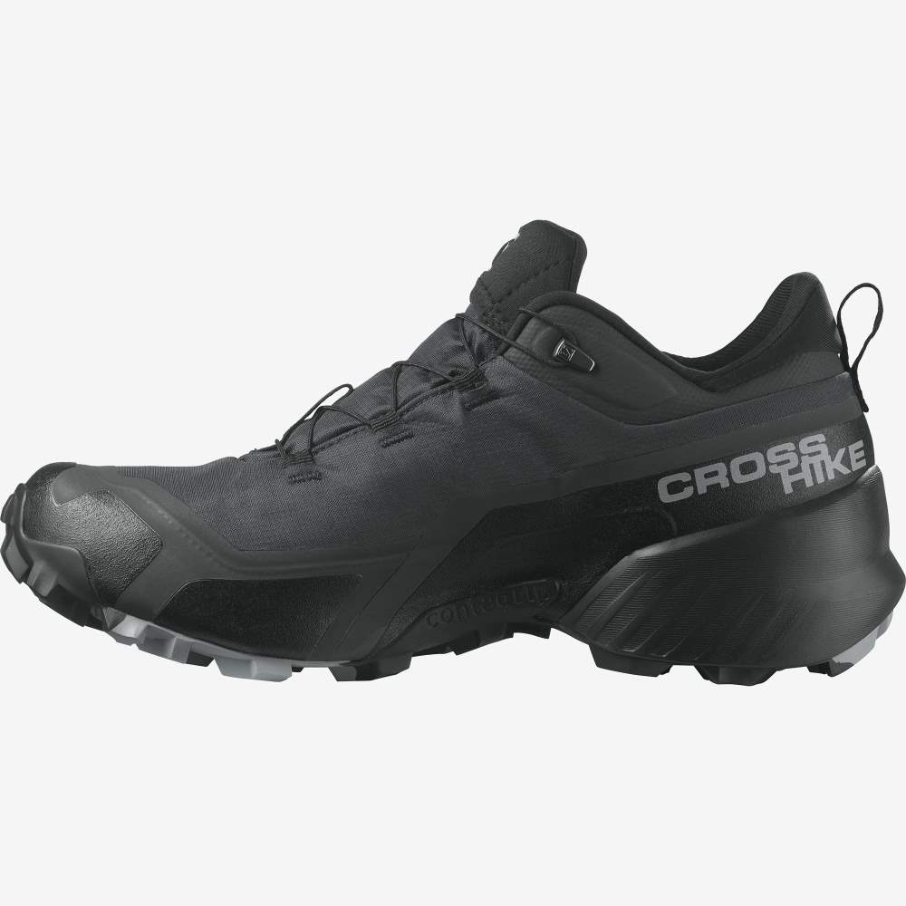 Black Salomon Cross Hike Gore-Tex Men's Hiking Shoes | 976812LFY