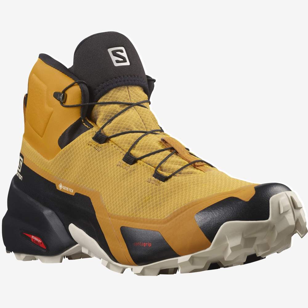 Black Salomon Cross Hike Mid Gore-Tex Men's Hiking Shoes | 169872EAL