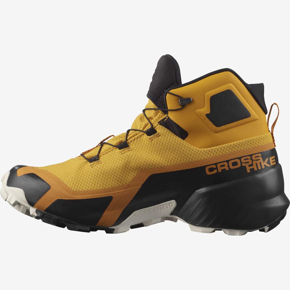 Black Salomon Cross Hike Mid Gore-Tex Men's Hiking Shoes | 169872EAL