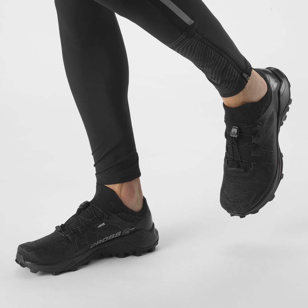 Black Salomon Cross Pro 2 Men's Trail Running Shoes | 571328CTV