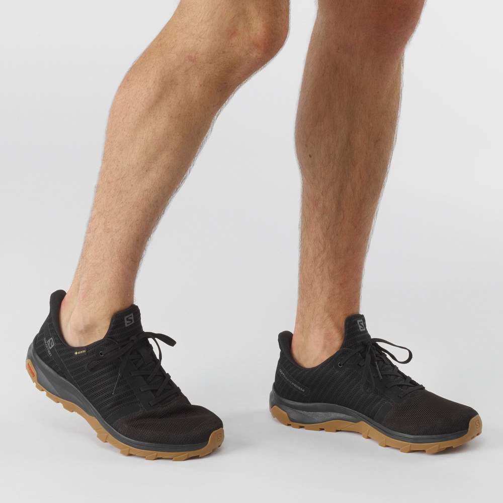 Black Salomon Outbound Prism Gore-Tex Men's Hiking Shoes | 708536OLV