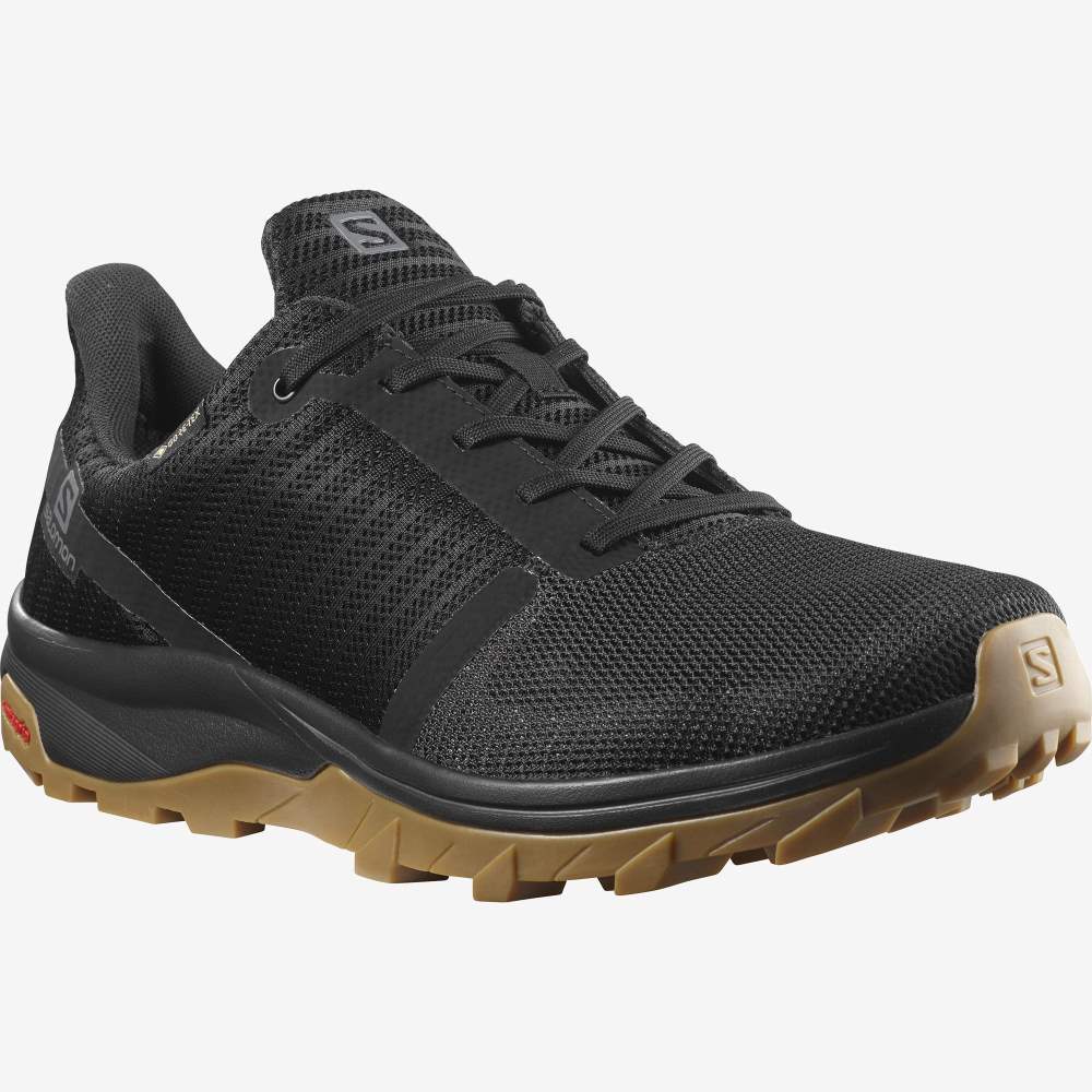 Black Salomon Outbound Prism Gore-Tex Men's Hiking Shoes | 708536OLV