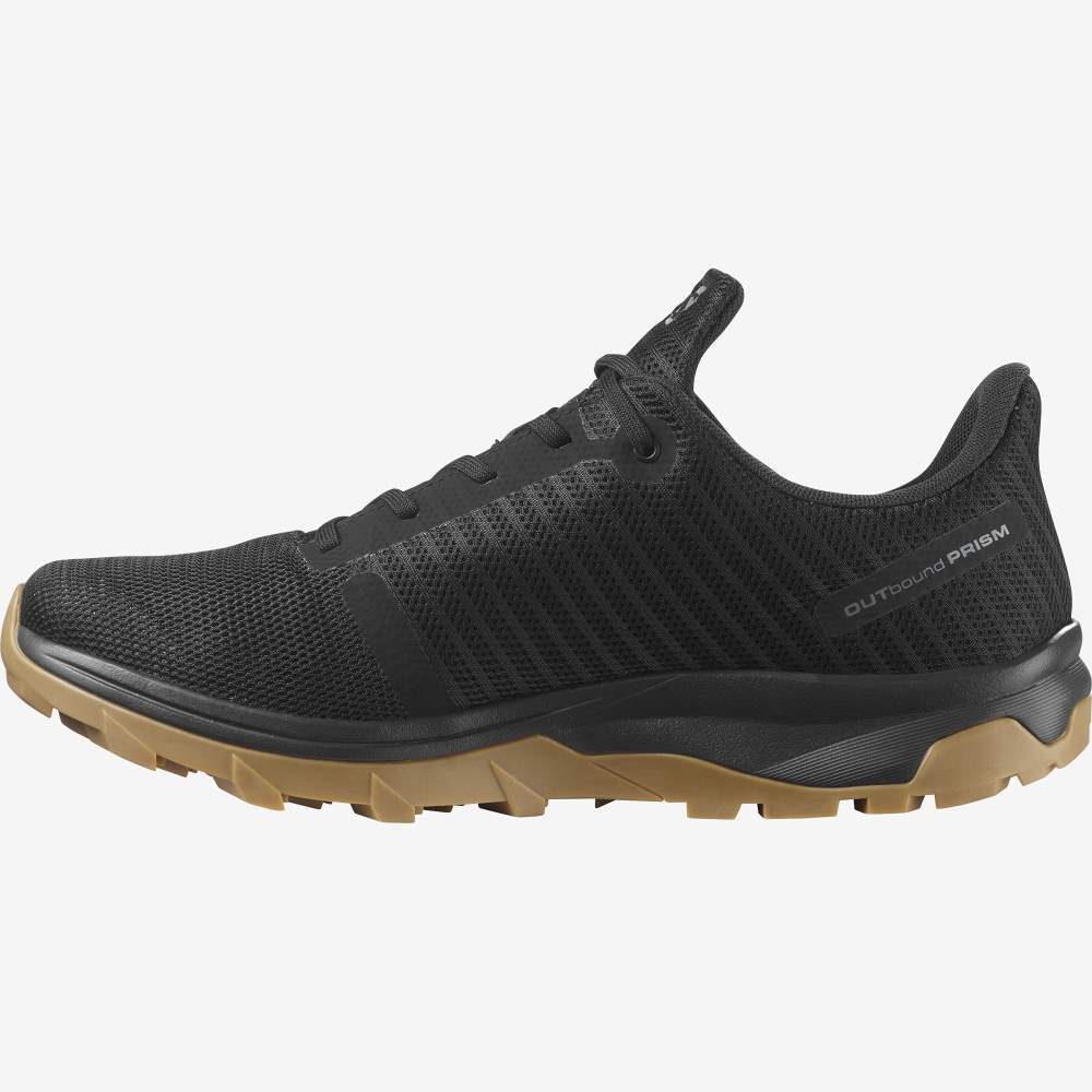 Black Salomon Outbound Prism Gore-Tex Men's Hiking Shoes | 708536OLV