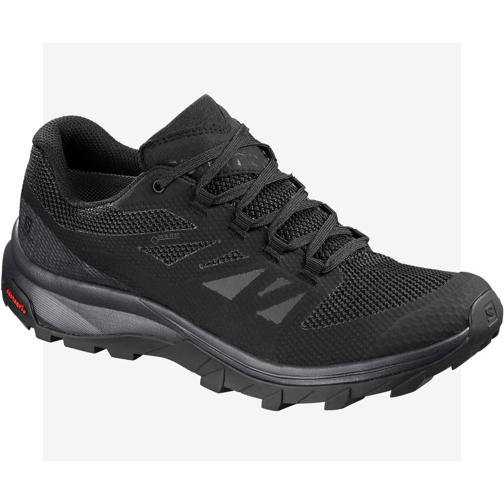 Black Salomon Outline Gore-Tex Women\'s Hiking Shoes | 184672HYJ