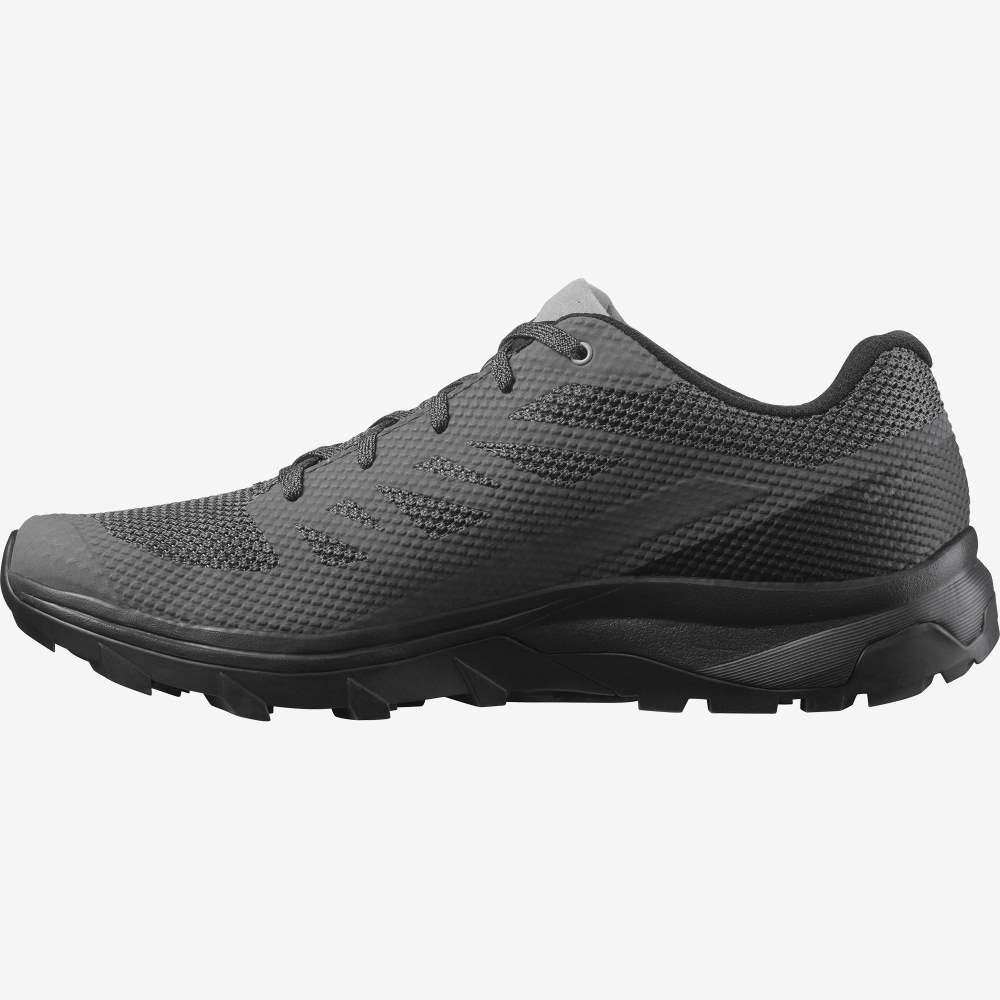 Black Salomon Outline Men's Hiking Shoes | 256938WTN