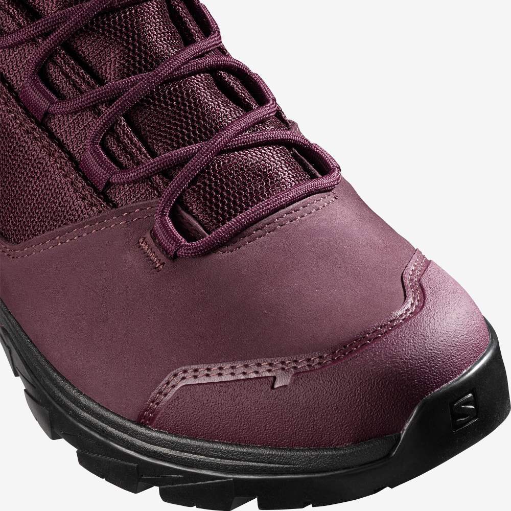 Black Salomon Outward Gore-Tex Women's Hiking Shoes | 029643ZMS