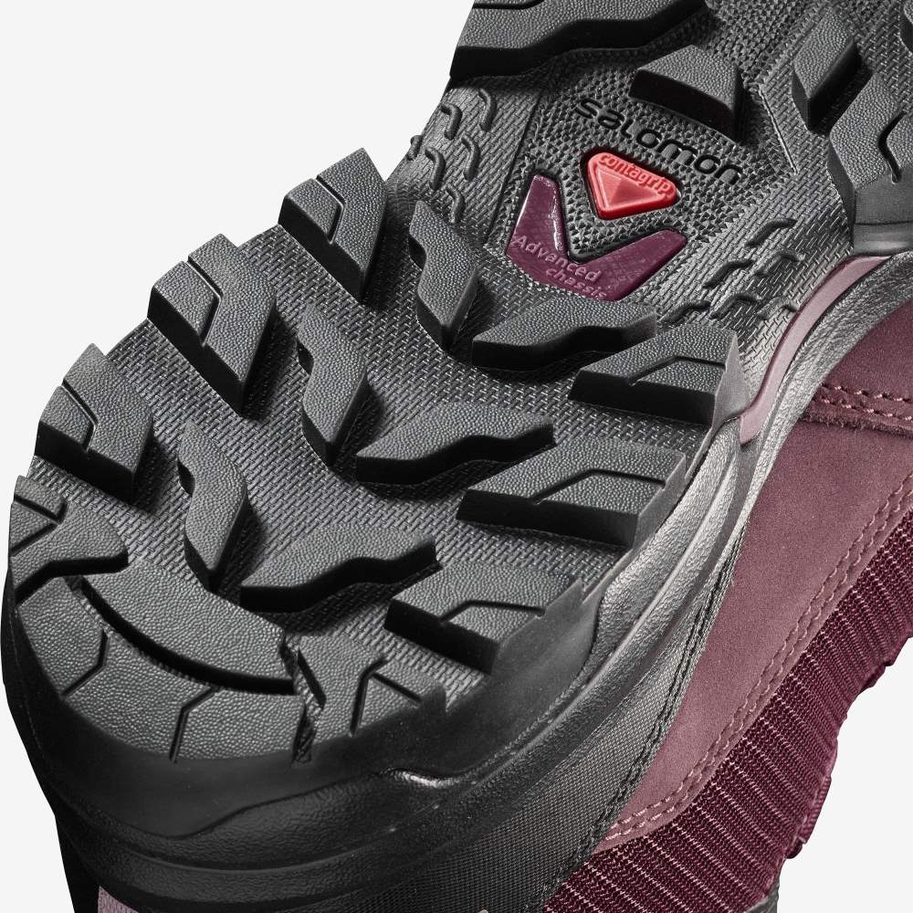 Black Salomon Outward Gore-Tex Women's Hiking Shoes | 029643ZMS