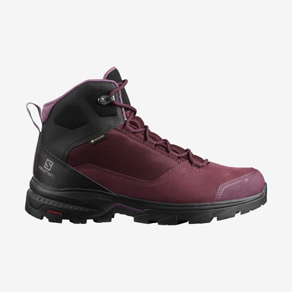 Black Salomon Outward Gore-Tex Women\'s Hiking Shoes | 029643ZMS