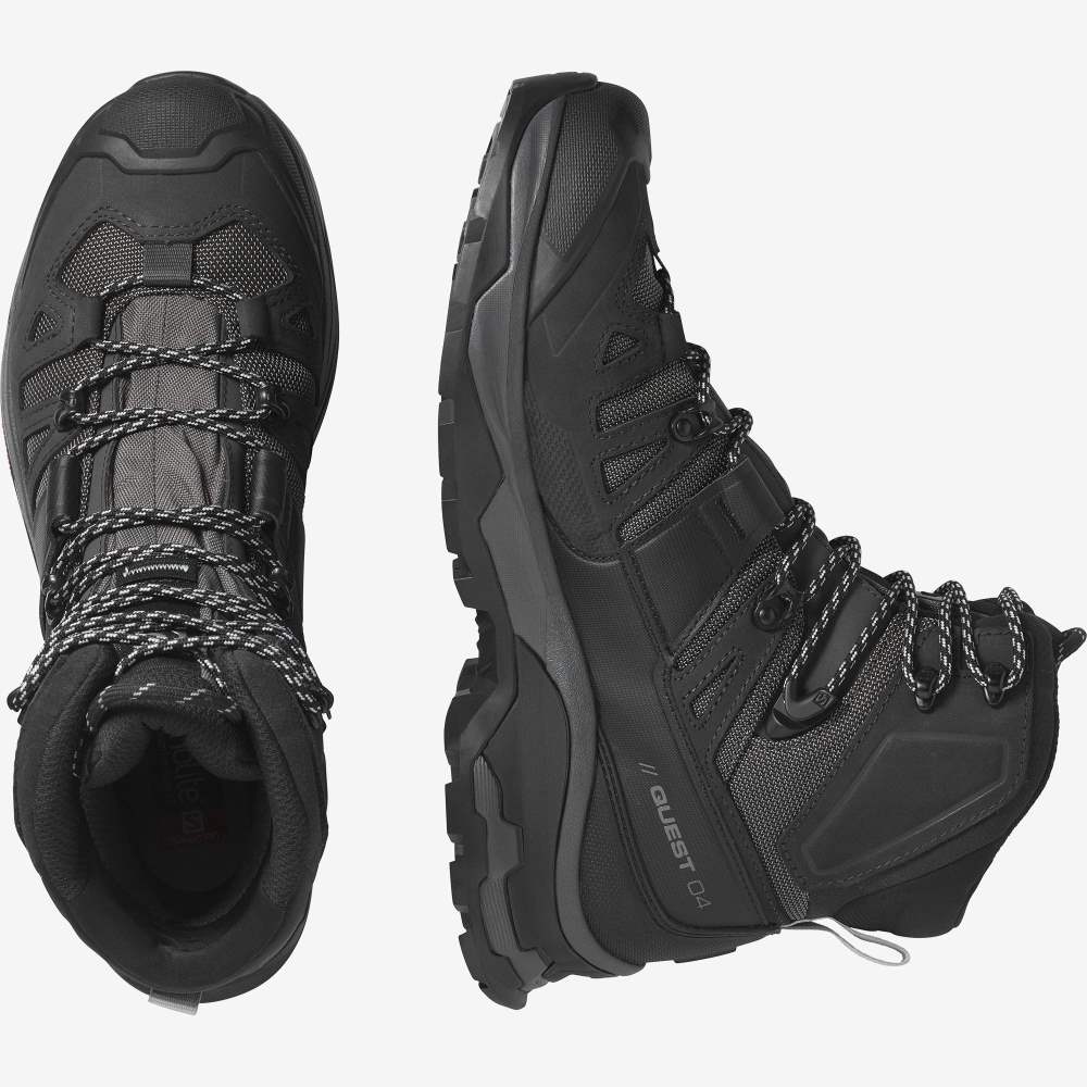 Black Salomon Quest 4 Gore-Tex Men's Hiking Shoes | 201345RSC