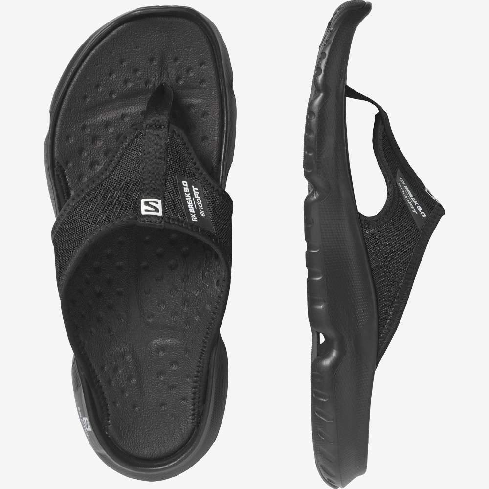 Black Salomon Reelax Break 5.0 Men's Sandals | 843650WSI