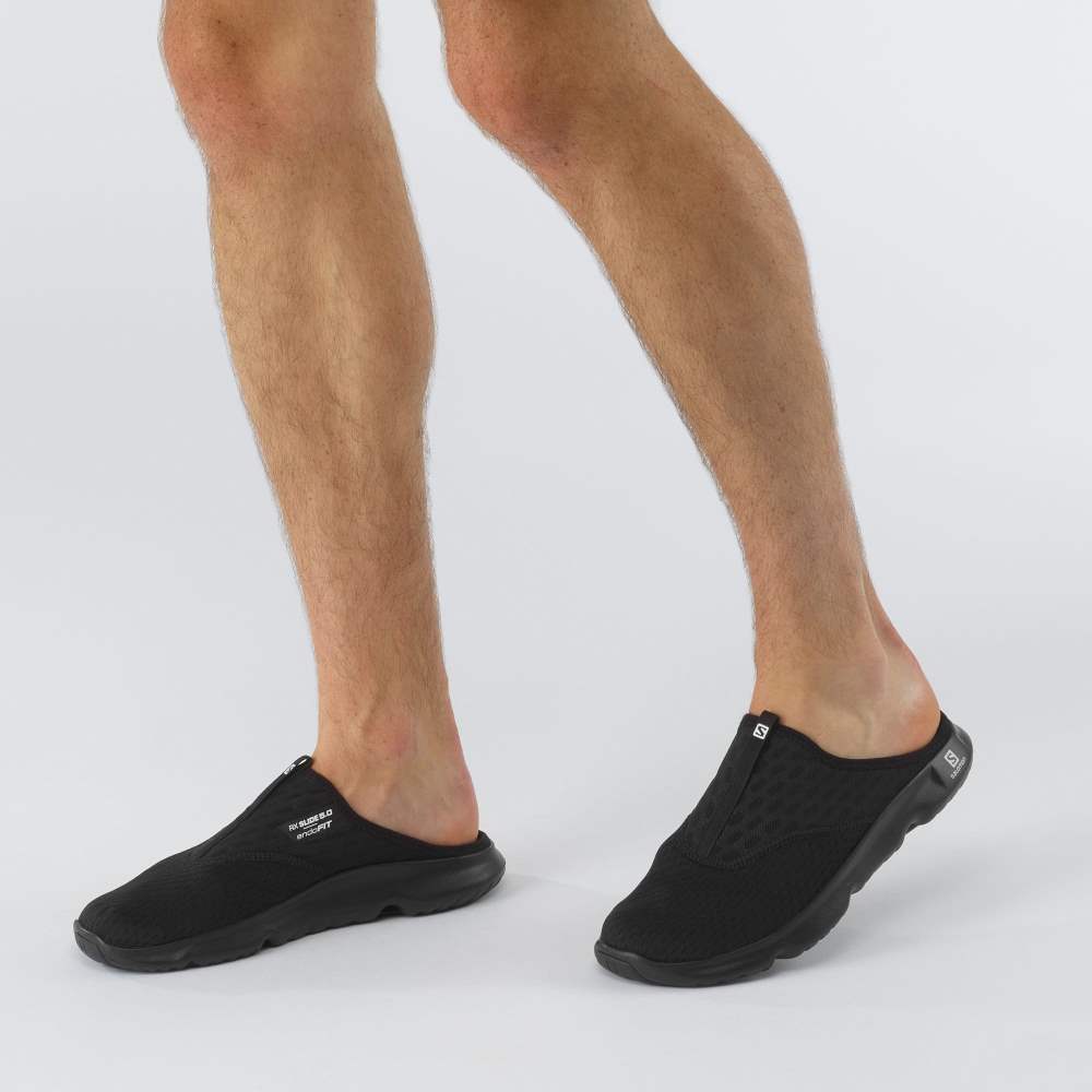 Black Salomon Reelax Slide 5.0 Men's Sandals | 647519HNK